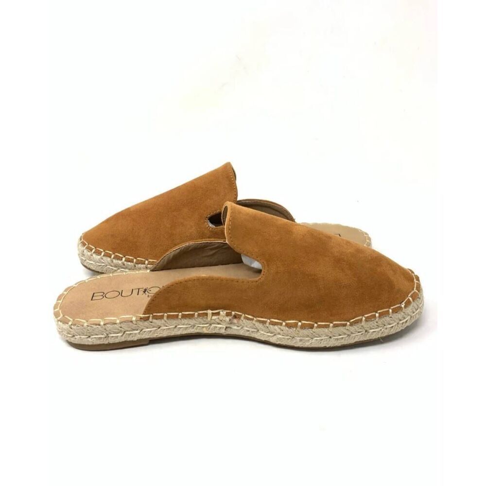 Boutique Corkys Taffy Side Espadrille Slide On Sandals Chestnut Brown Size 9 NEW